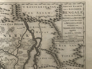 Kaart van India Bengalen Bangladesh