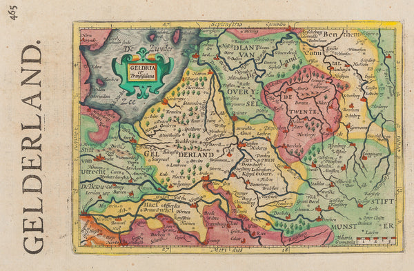 Geldria et Transisulana. Contemporary handcoloured engraving published in Historia mundi : or Mercator's atlas. London Printed for Michaell Sparke
